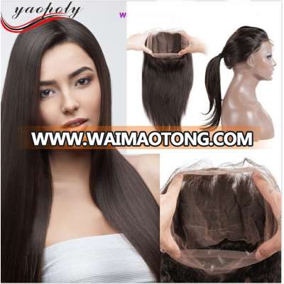 2017 alibaba hot sales 360 lace express china silky straight human hair 360 lace frontal wig with drop shipping