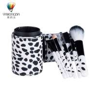 China Wholesale Supplier With Spot Print Case 6pcs Nylon Hair Beauty Blush Makeup Cylinder  Brush