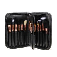 On Sale 2019 New Style Personalized Makeup Brush With Black Leather Zipper Pouch Bag Private Label 29pcs Makeup Brush Sets