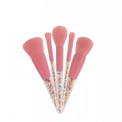 5PCS Glitter Makeup Brushes with Colorful Candy Beads Powder Eye Crystal Brush private label makeup brush set